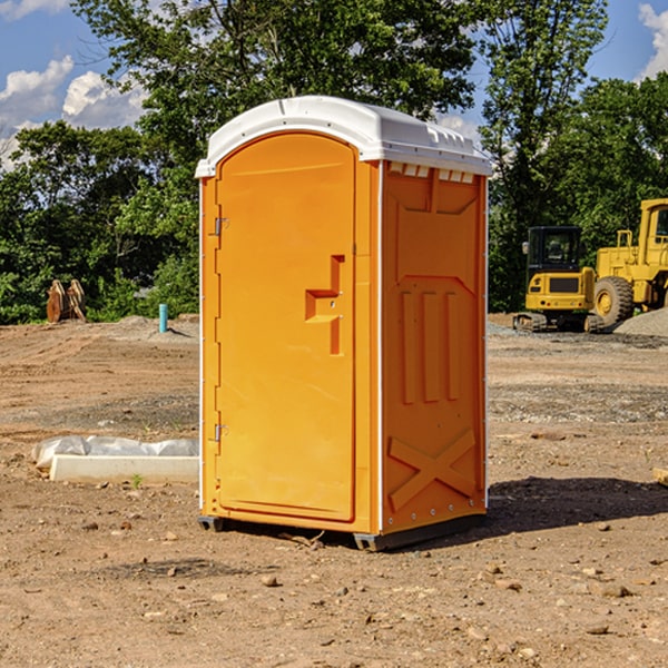 how often are the portable toilets cleaned and serviced during a rental period in Cesar Chavez